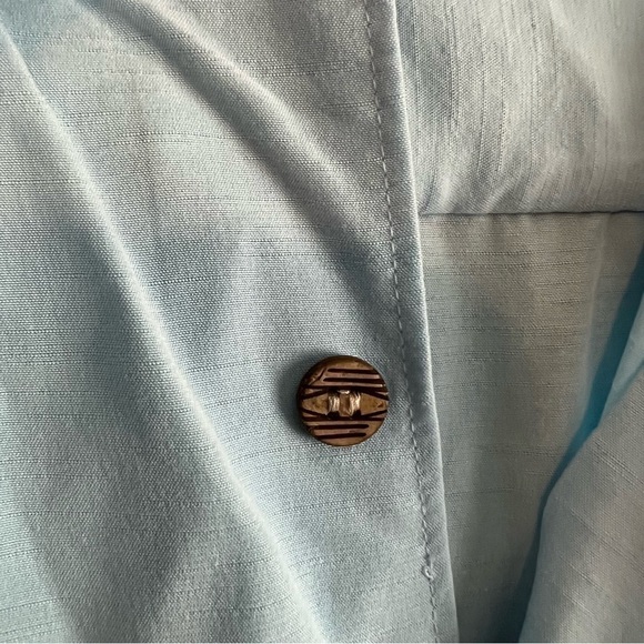 Quiksilver Men's Tahiti Palm Tree Button Up Collared Shirt Dusk Blue XL - Picture 3 of 9